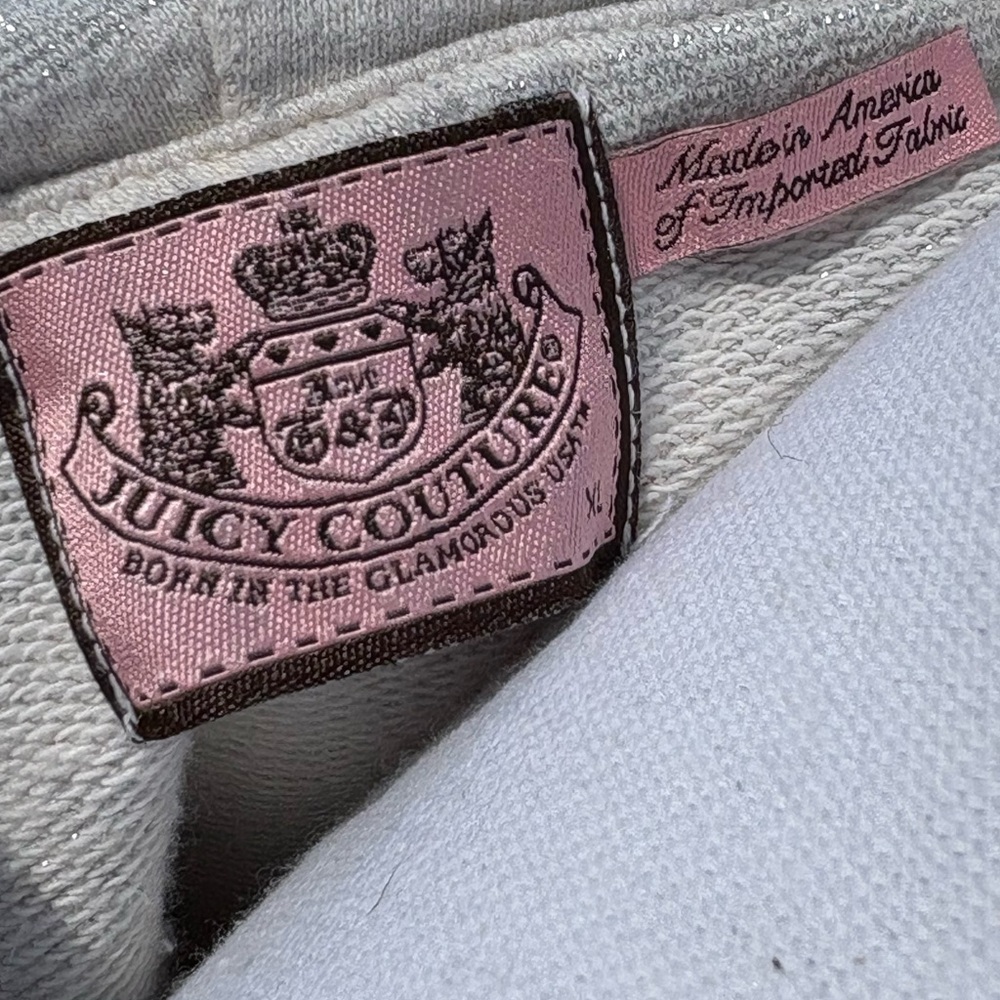 Juicy Couture Silver and Cream Coverup Hoodie in Size XL - Picture 2 of 5